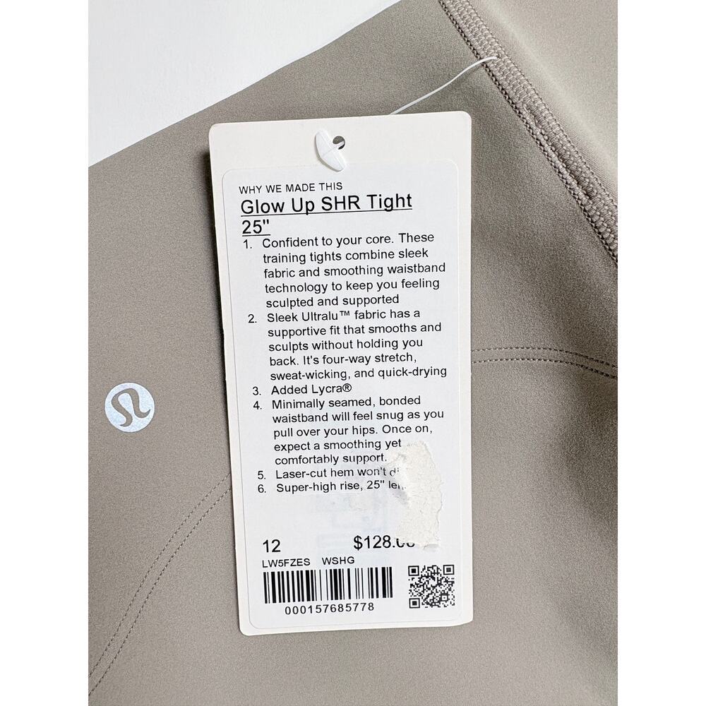 Lululemon Glow Up High Rise Tight 25” Taupe Grey 12 Ultralu Sculpt Leggings NWT - Picture 8 of 13